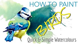 Watercolour Bird TUTORIAL - How to paint a Blue Tit