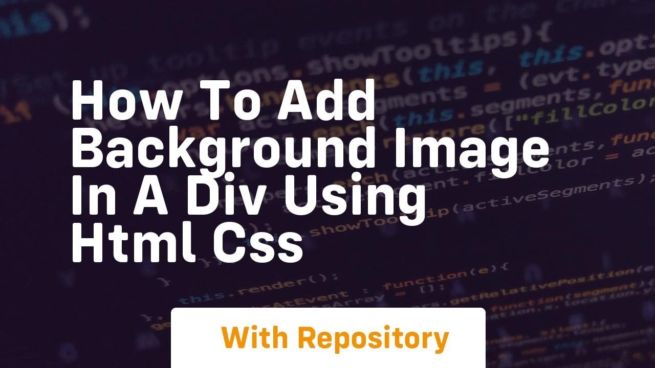 how to add background image in a div using html css - YouTube