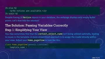 Mastering Django: How to Properly Pass Variables from Your Database to Templates