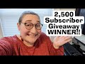 2500 Subscriber Giveaway Winner