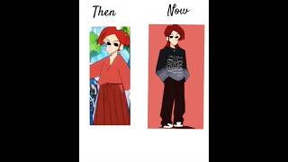 Then V/S Now with shinchan character ❤️💜💚 #love #song #cute #edit #shorts please subscribe ❤️