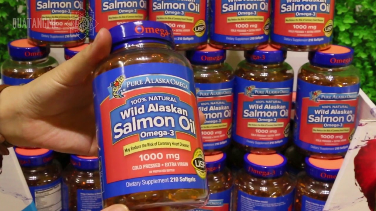 Viên dầu tinh dầu cá hồi Pure Alaska Omega 3 Wild Salmon Oil 1000mg 180