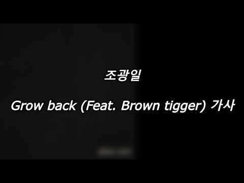 조광일 - Grow back (Feat. Brown tigger) [가사] [Lyrics]