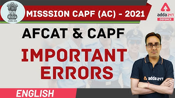 CAPF English Grammar | AFCAT | Errors and Spellings | Previous Year Based