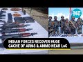 Indian army bsf  jk police seize huge arsenal in kupwara body of pakistani terrorist found