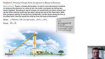 Geometry 4-4 Using CPCTC: Problem 2 - Proving Triangle Parts Congruent to Measure Distance