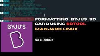 How To Format Byjus SD Card using SDTool | LiveBoot | Manjaro Linux |