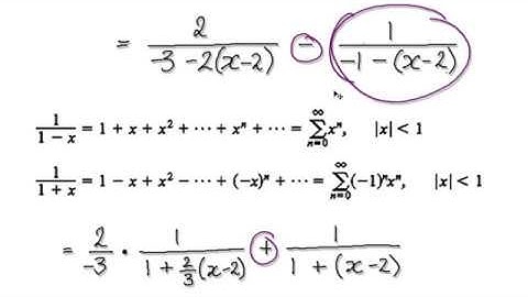 Video 2829 - Taylor series, Partial fractions, centered at 2 - Example (1/2)