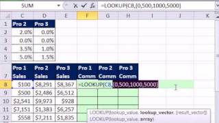 Excel Magic Trick 639: Approximate Match Lookup with Unsorted Column Across Multiple Columns