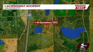 Oklahoma City fire crews respond to accident at I-44 Speedway, person hospitalized