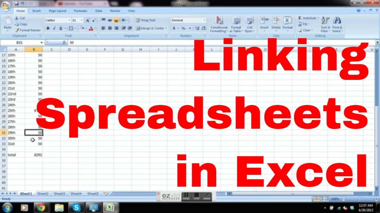 how-to-link-excel-2010-worksheet-to-another-workbook-youtube