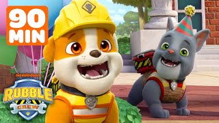 Rubble&#39;s Silly Builder Cove Rescues &amp; Fun! w/ Wheeler, Charger &amp; Mix | 90 Minutes | Rubble &amp; Crew