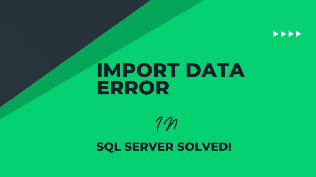 How to Fix Data Import Errors in SQL Server – Step-by-Step Guide - YouTube