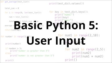 Basic Python 5: User Input