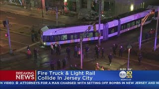 Train, Fire Truck Collide In Jersey City