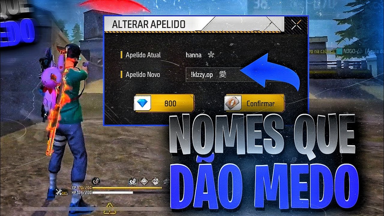 TOP 50 MELHORES NOMES MASCULINOS PARA COLOCAR NO FREE FIRE EM 2023! NICKS  DIFERENCIADOS! 