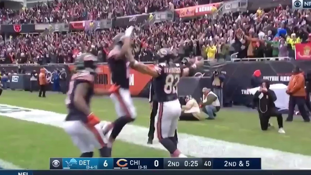 Mitch Trubisky 3 TD Passes Performance / 11-10-19 / CBS Broadcast