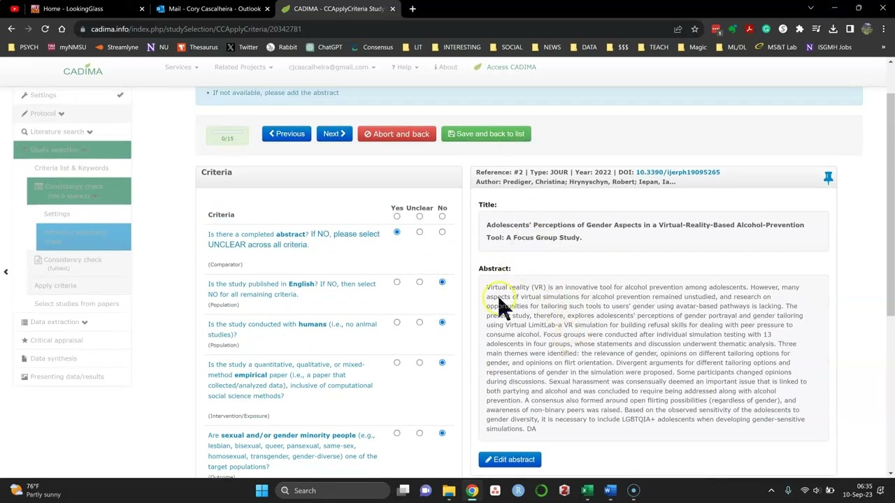 How to Cadima Consistency Check
