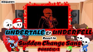 UNDERTALE & UNDERFELL REACT TO SUDDEN CHANGE SANS PHASE 1&2 (REQUEST)