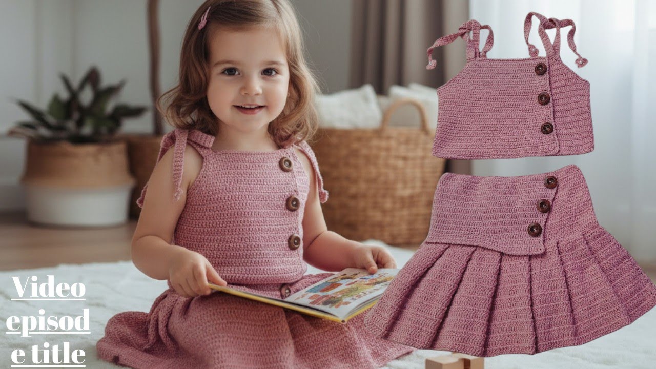 SAİA INFANTİL  EM CROCHÊ DE PREGAS DE 5 A 6 ANOS. 