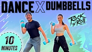 Rock & Roll Dance x Dumbbells Workout | 10-Min Full Body Burn at Home