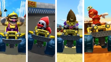 Mario Kart 7 - All Characters Losing Animations (6th Place)