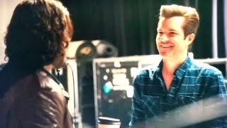 Brandon Flowers of The Killers with Jonathan Roumie on 