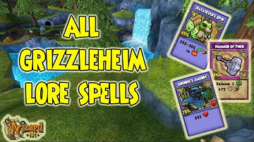Wizard101: All GRIZZLEHEIM LORE SPELLS (as of Feb. 2022)