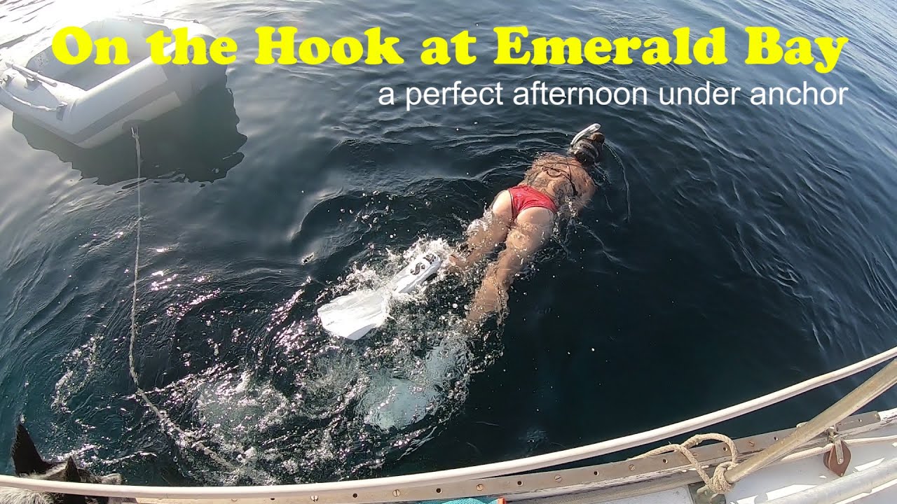 On the Hook at Emerald Bay, Catalina Island on Sailing Vessel Triteia