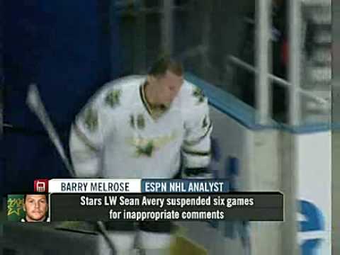 Barry Melrose offers his opinion on Sean Avery's suspension