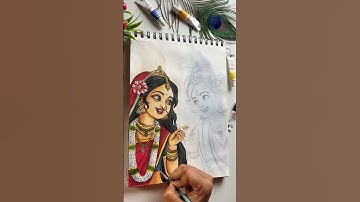 Cute 🥰 Radha Krishna drawing part 1 #art #shorts #youtubeshorts #krishna #ytshorts #radhakrishna