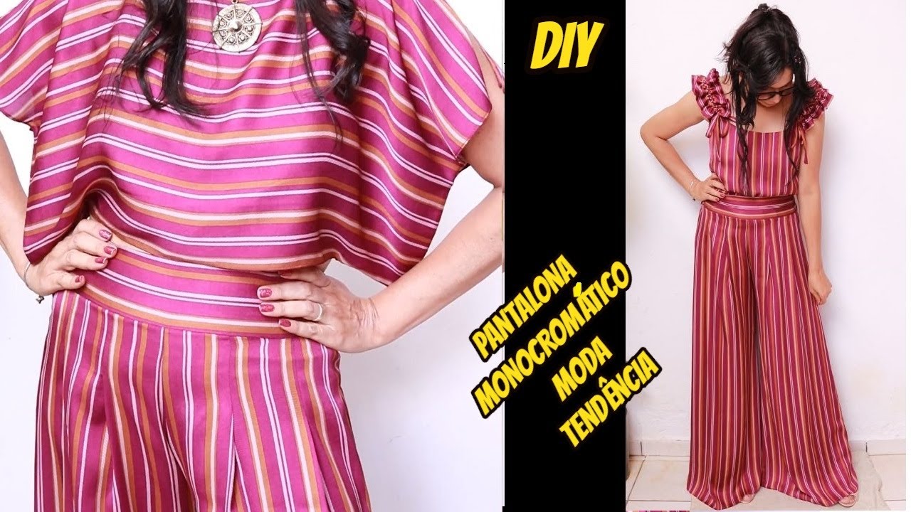 CALÇA PANTALONA  FÁCIL MONOCROMÁTICO MODA TENDÊNCIA DIY Luciete Vasconcelos