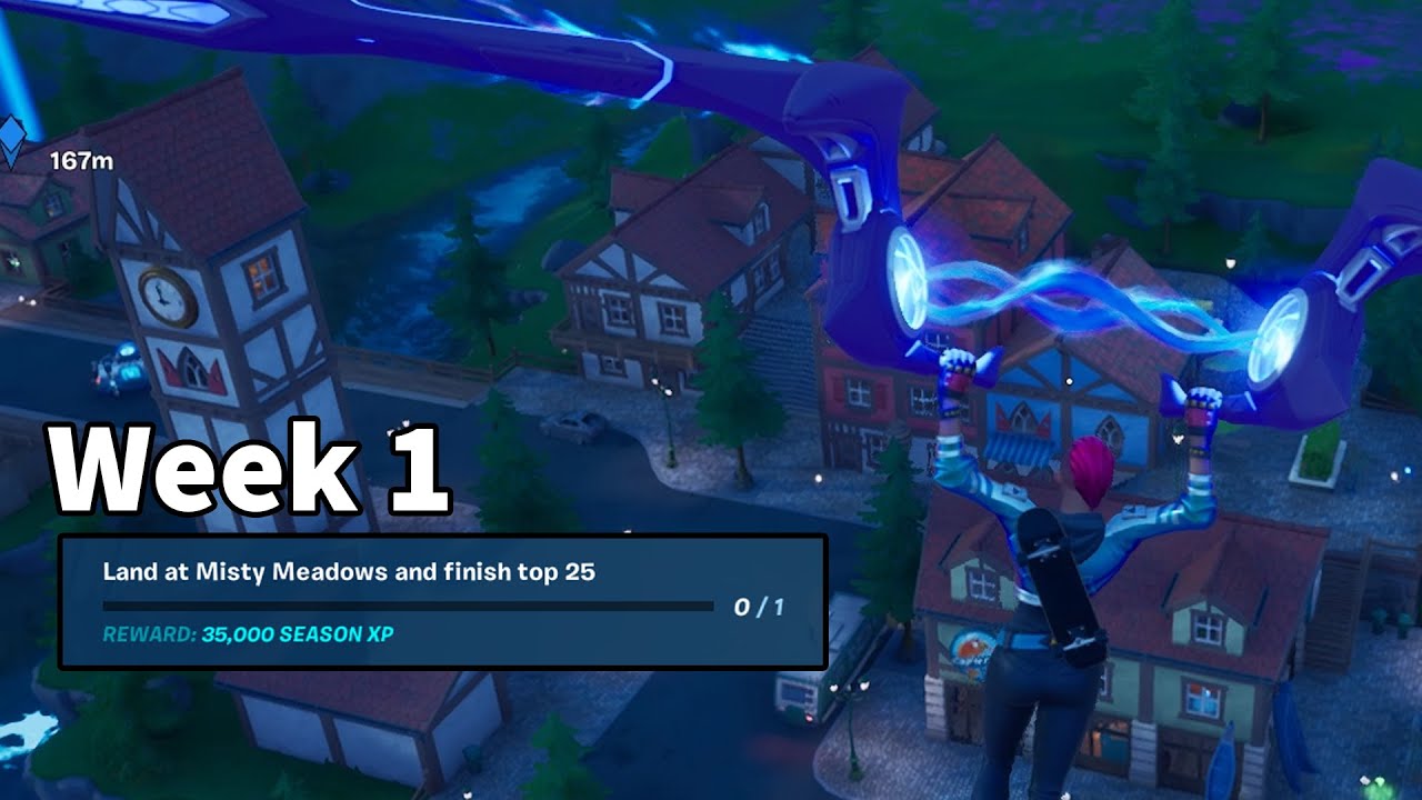 Land at Misty Meadows and Finish Top 25 - Fortnite Battle Royale