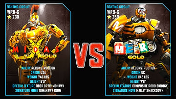 REAL STEEL WRB Midas Gold VS Metro Gold New Robots GOLD UPDATE (Живая сталь)