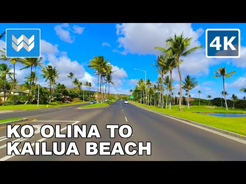 [4K] Hawaii Scenic Driving - Ko Olina Resort to Kailua Beach via Interstate H1 & H3 Freeway in Oahu