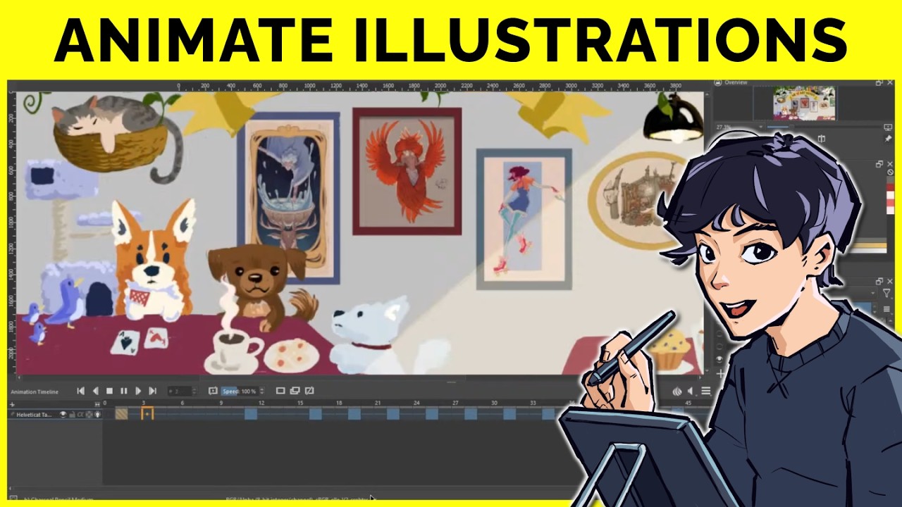 🔴 How to Animate Your Illustration using Krita for COMPLETE Beginners ...