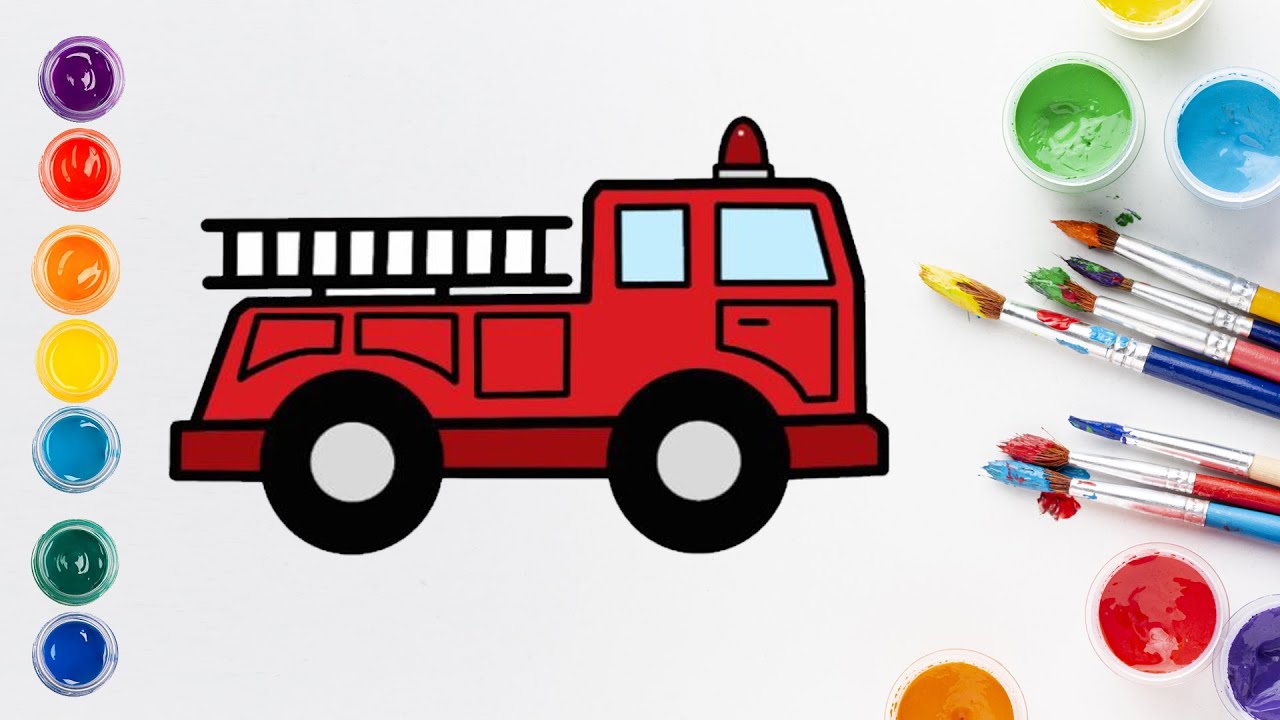 How to draw fire engine - YouTube
