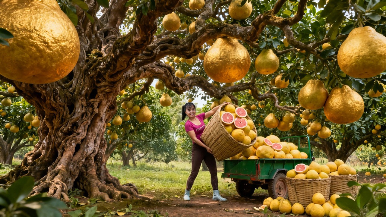 Cosechando pomelos gigantes y preparando recetas saludables 🍊🥗