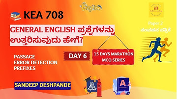 KEA 708 English Grammar Series | Day 6 of 15 Days series | Grammar Basics & Strategy | Sandeep Sir