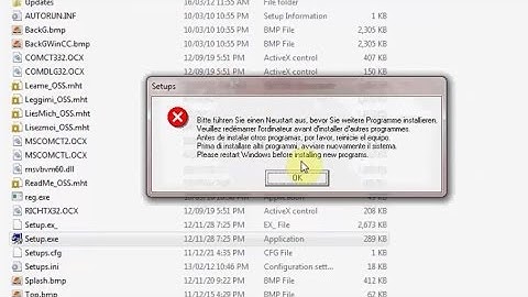 Please restart windows before installing new program error fix