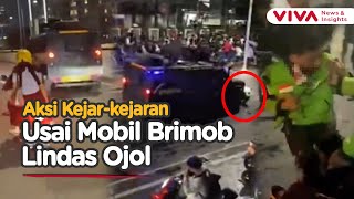 Detik-detik Ojol Dilindas Mobil Brimob saat Demo, Massa Beringas Kejar Pelaku