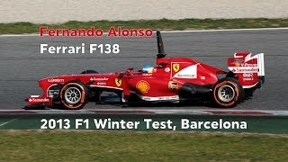 Fernando alonso testing the new ferrari f138 on circuit de catalunya,
barcelona 2013