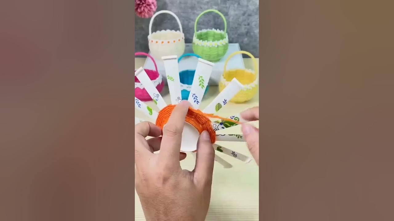 Paper cup handmade, lace small basket - YouTube