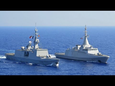 The Egyptian and French navies conduct joint military exercises in the Mediterranean