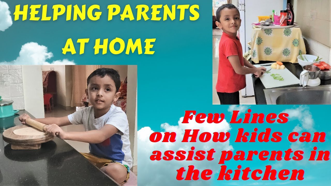 Helping Parents At Home Helping Mother In Kitchen Chores For Kids