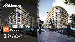 Easy Photorealistic Exterior 3D Render | Blender - 3Ds Max - Corona Renderer
