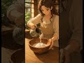 Cozy Night ASMR cooking Ghibli | Dango and Tea Under the Moon