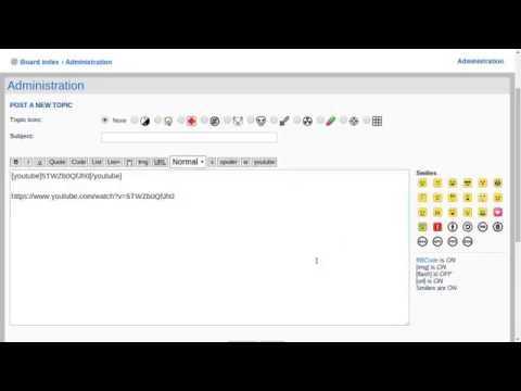 how to insert youtube video into phpBB forum posts