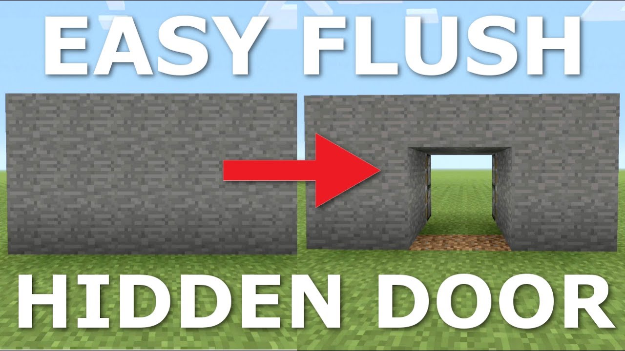 Easy Flush Hidden Door - Minecraft Building Tips