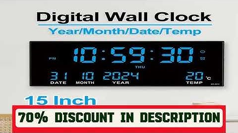 A must-have product! Digital Large Wall Clock Alarm Temperature Date Calendar Display 8 Sets of Al